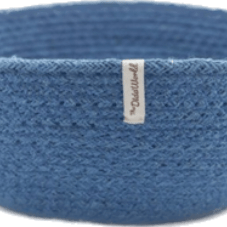 cesta yute azul detalle